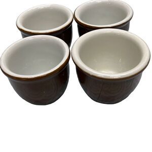 Hall Vintage Ramekins Custard Cups - 351 1/2 chocolate Brown Set of 4